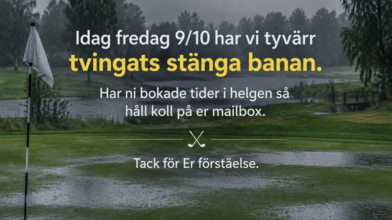 Stängt fredag 9/10
